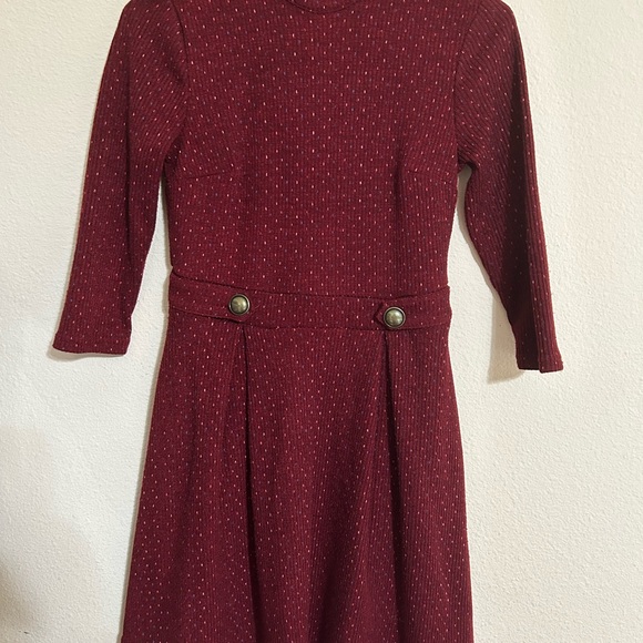 ModCloth Elegant Burgundy confetti  Dress.Like New Condition. - Picture 9 of 10
